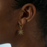 Estelle Starburst Pavé Charm Hoops