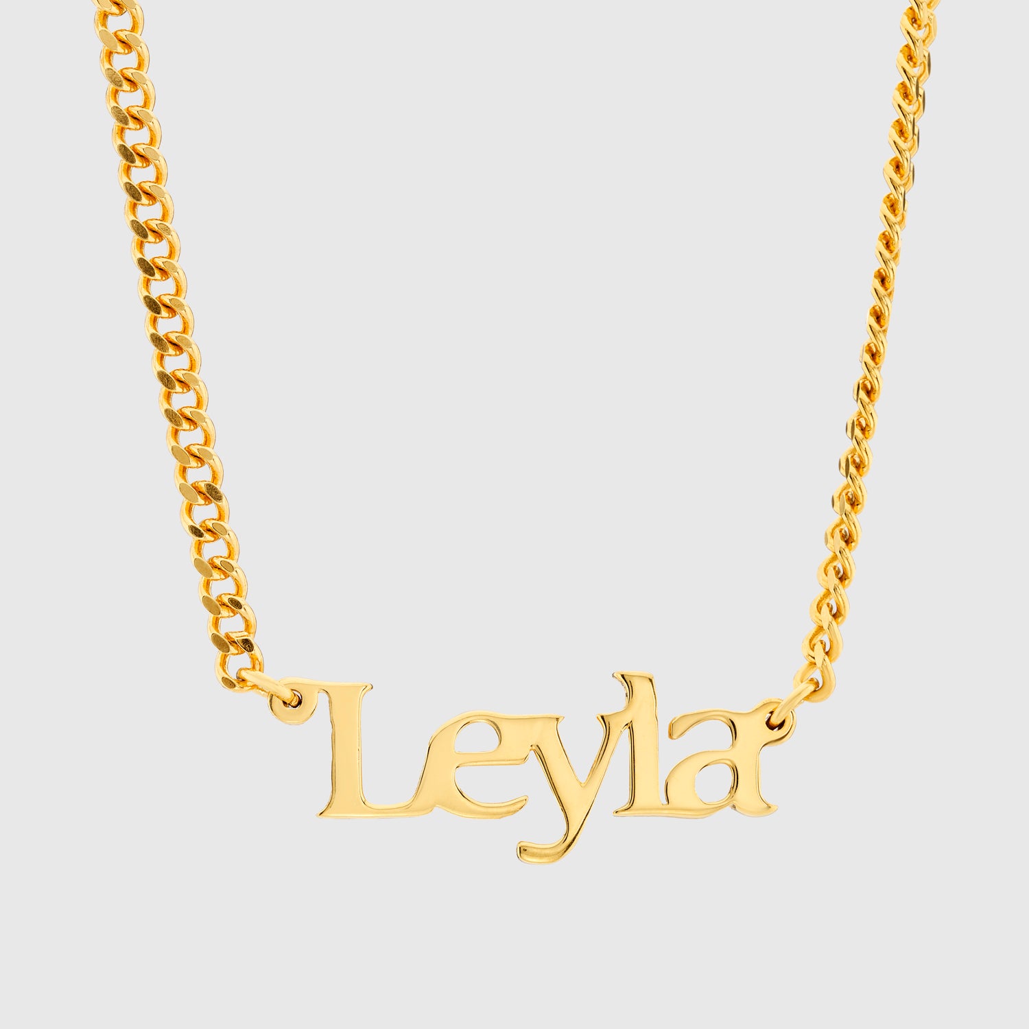 Name Necklace Chunky Curb Chain