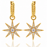 Estelle Starburst Pavé Charm Hoops
