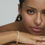 Estelle Starburst Pavé Charm Hoops