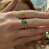 Chloé Green Onyx Adjustable Ring - Marquise & Pear