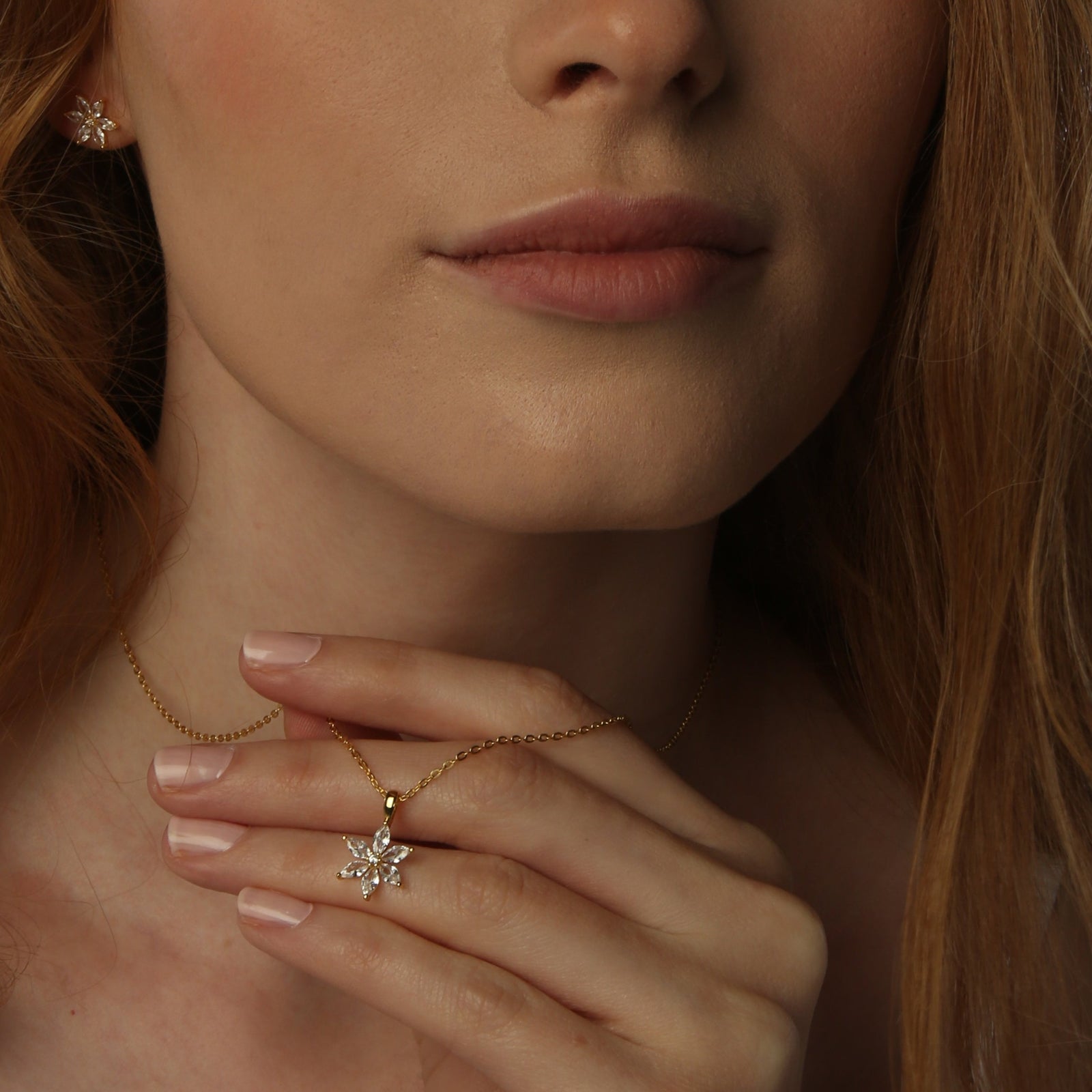 Daisy Marquise Petal Pendant Necklace