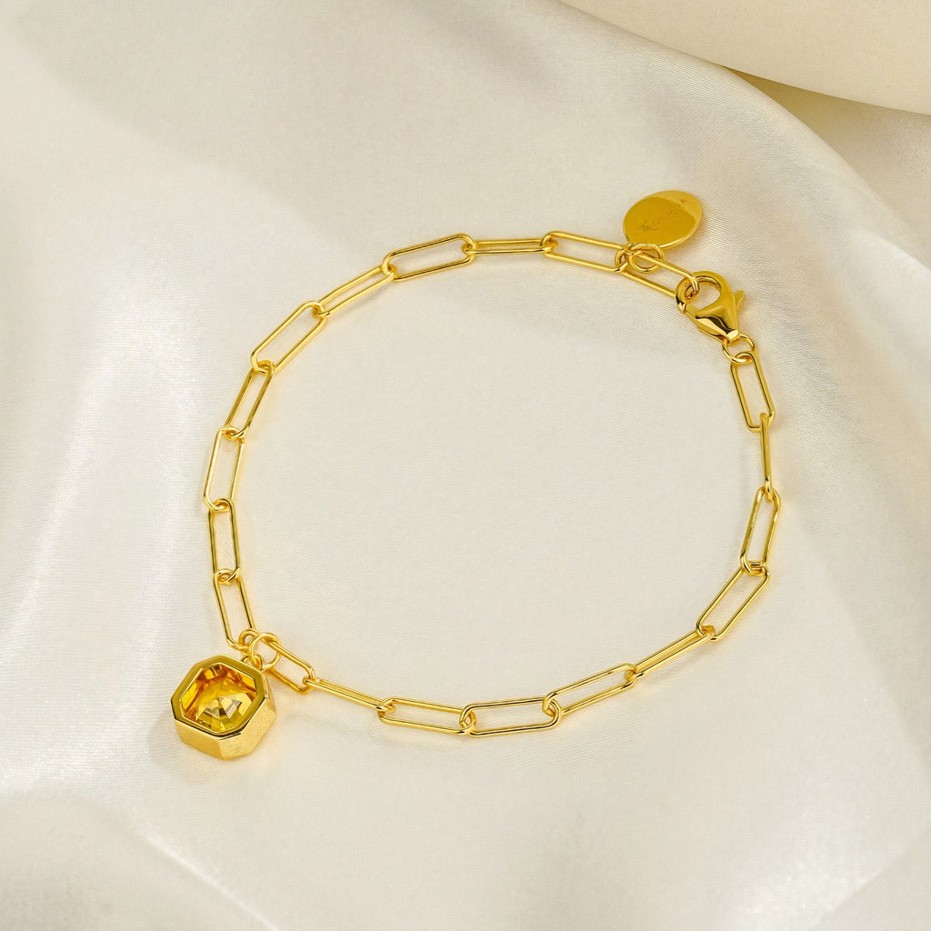 Bella Paperclip Chain Bracelet 18ct Gold vermeil