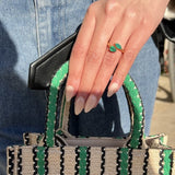 Chloé Green Onyx Adjustable Ring - Marquise & Pear
