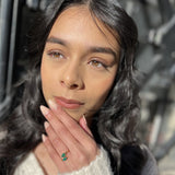 Chloé Green Onyx Adjustable Ring - Marquise & Pear